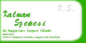 kalman szepesi business card
